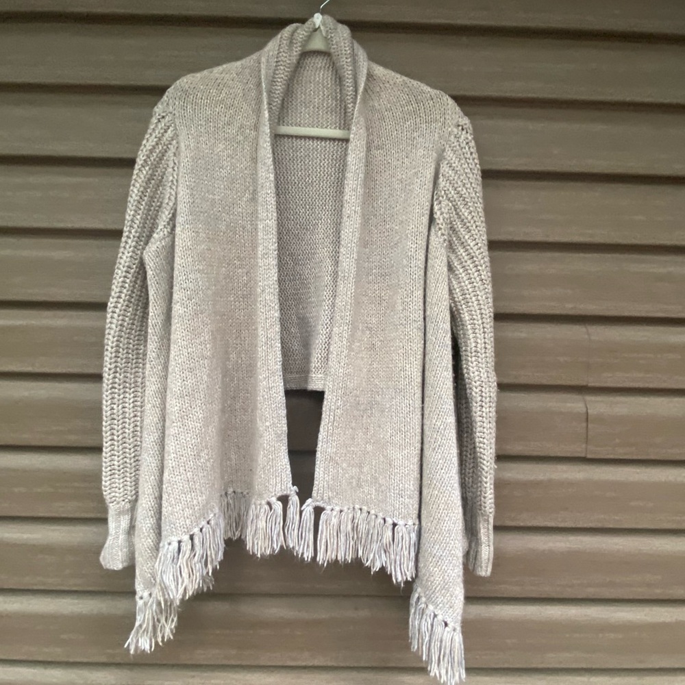 Victoria Secret Fringe Drapey Chunky Cable Knit Cardigan
